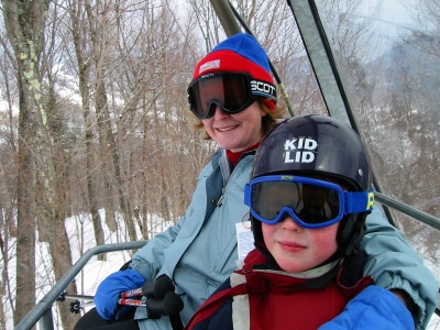 Ann and James on the chairlift